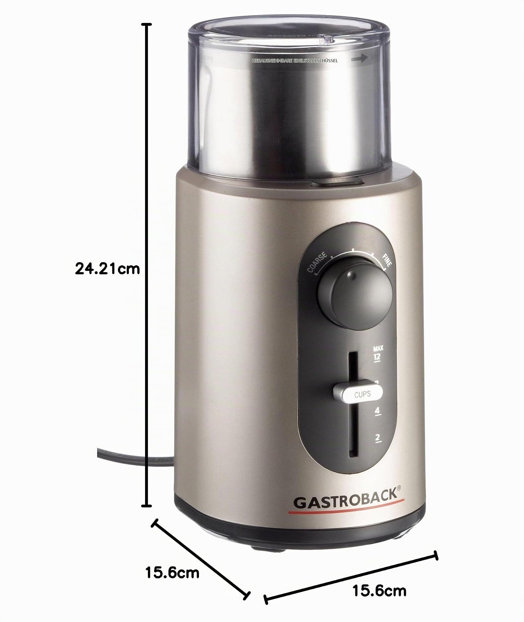 gastroback-42601-design-kaffeem-hle-basic-edelstahl-grau image 8