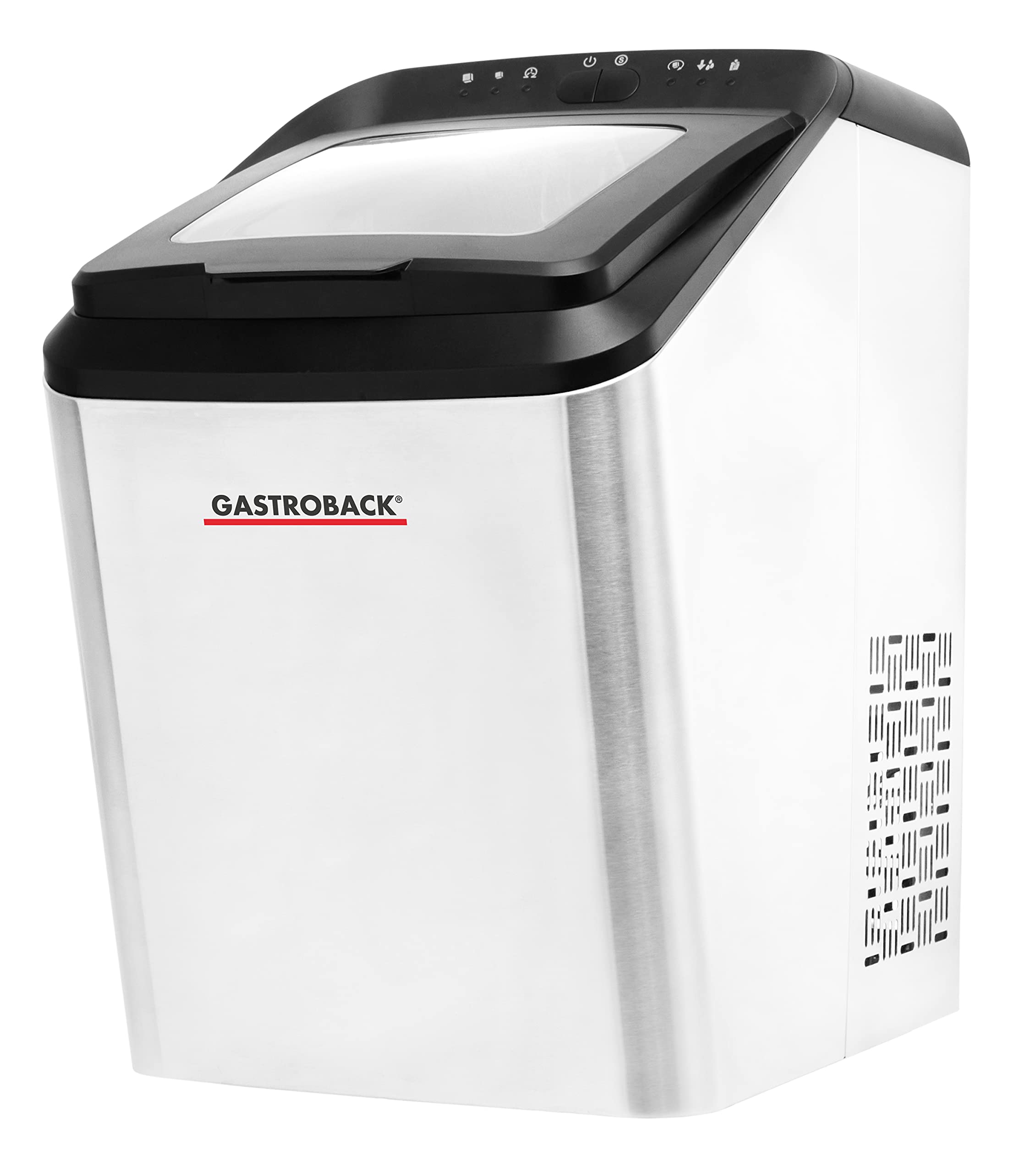 gastroback-41143-bartender-pro-eisw-rfelbereiter-schwarz-silber-15-kg-tag image 1