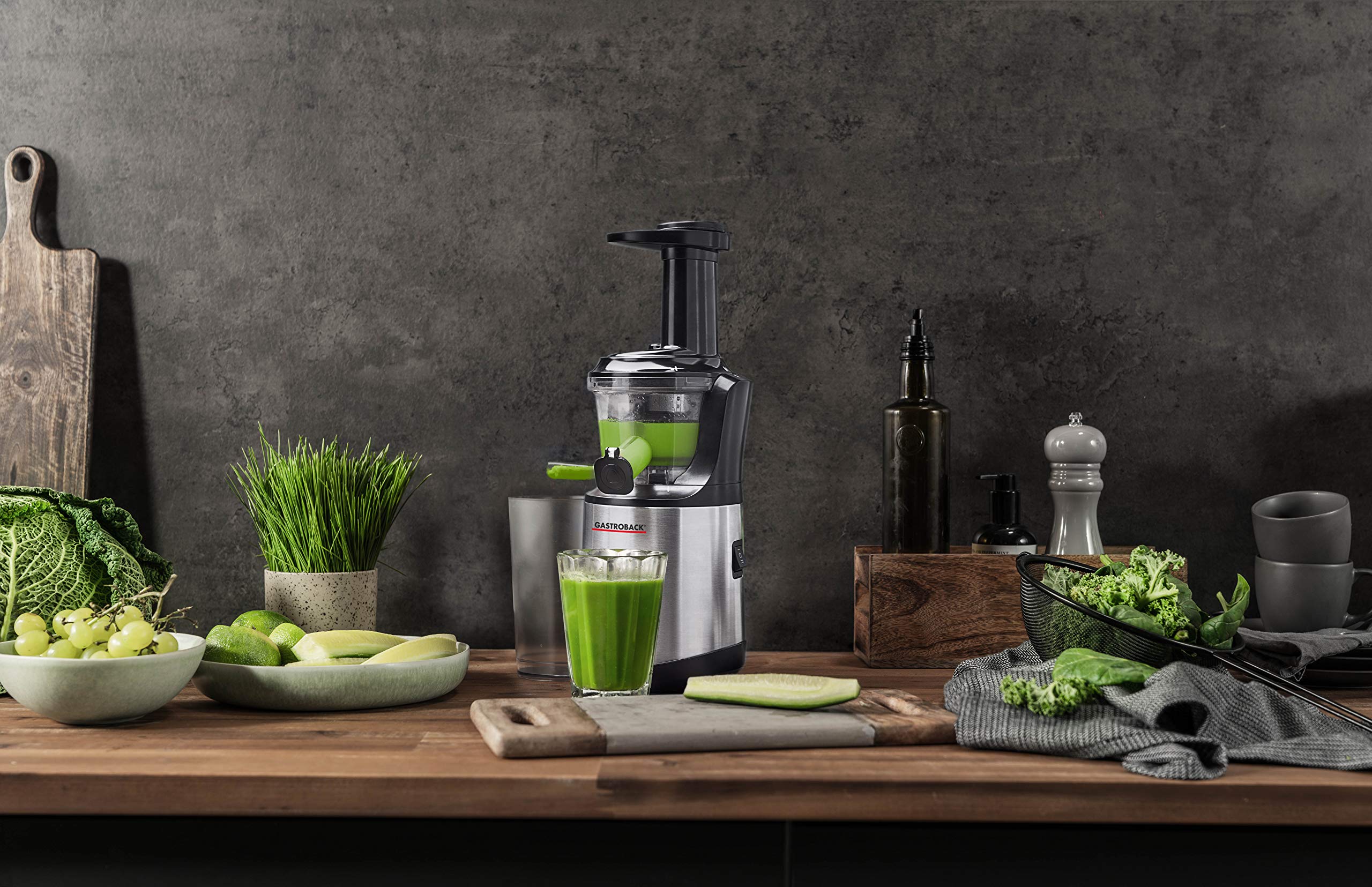 gastroback-slow-juicer-advanced-vital-entsafter-150-watt-schwarz-silber image 4