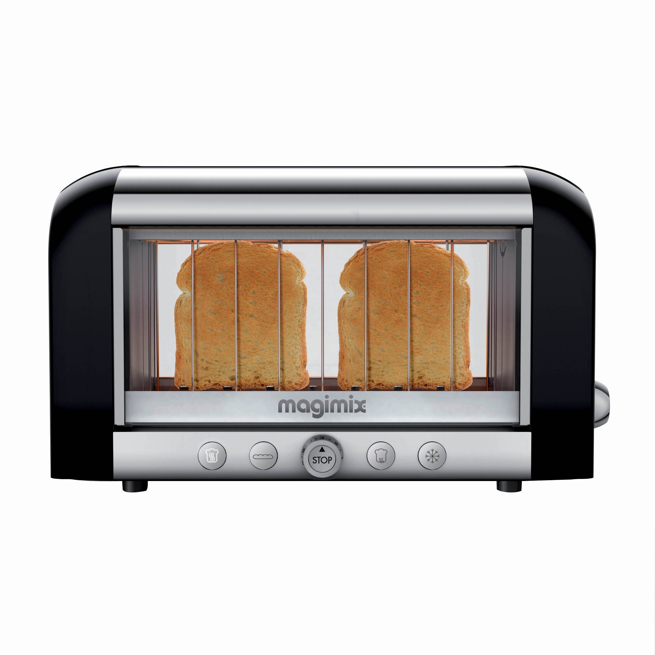 magimix-vision-design-toaster-mit-glasfenster-2-scheiben-1450w-schwarz-edelstahl image 1