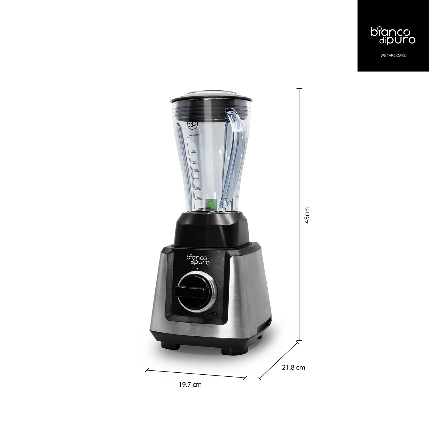 bianco-di-puro-primo-u-standmixer-hochleistungsmixer-mit-1-liter-uno-beh-lter-we image 6