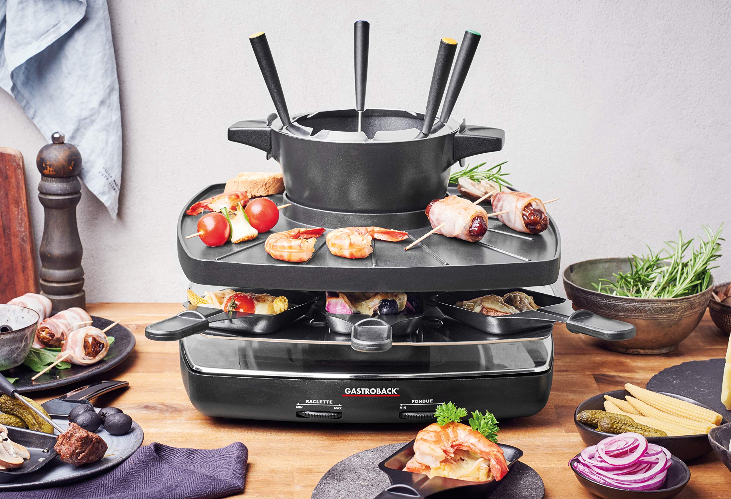 gastroback-42567-raclette-fondue-set-family-and-friends-2-in-1-design-table-gril image 2