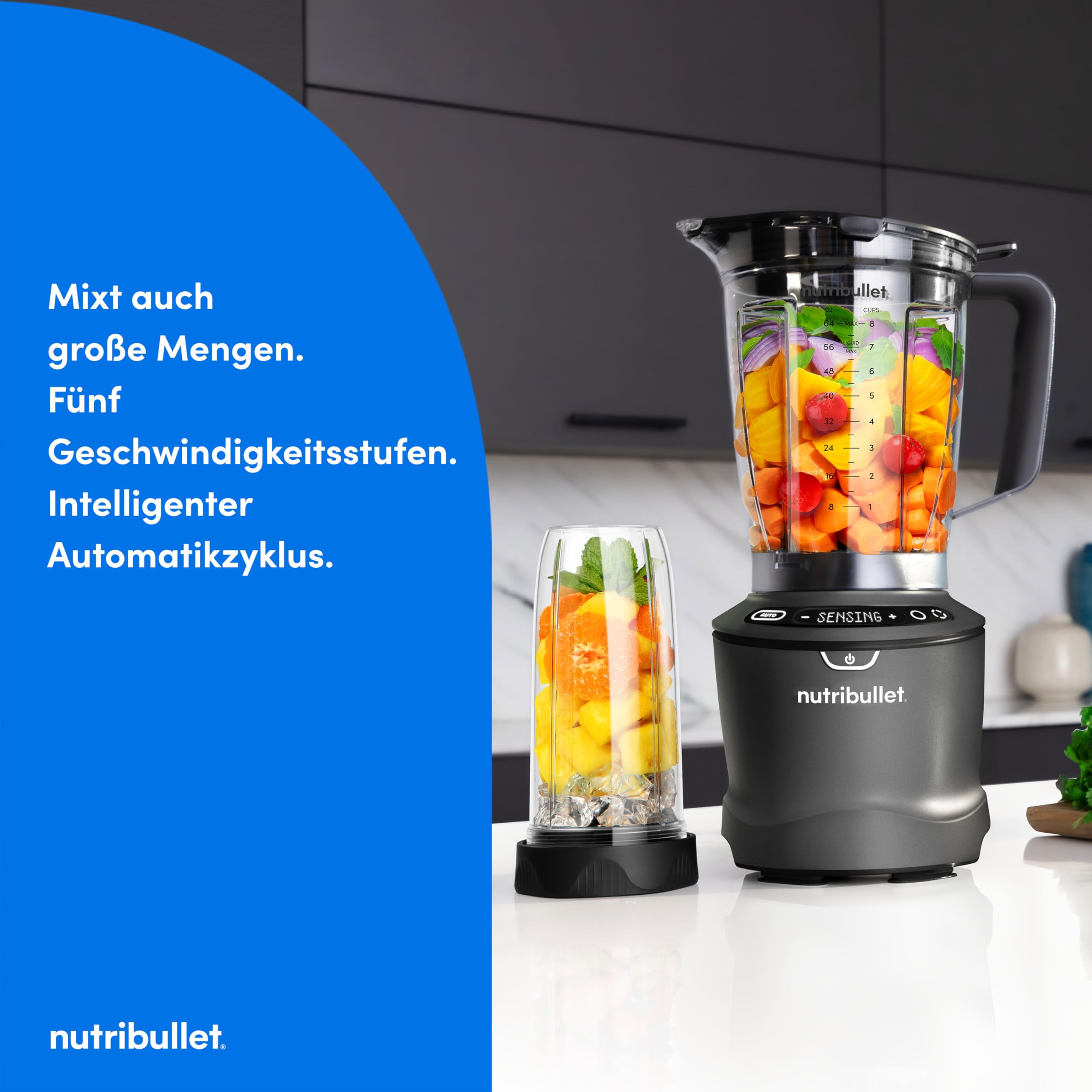 nutribullet-smartsense-mixer-combo-nbf550dg-schwarz-1500w-1-9l image 2