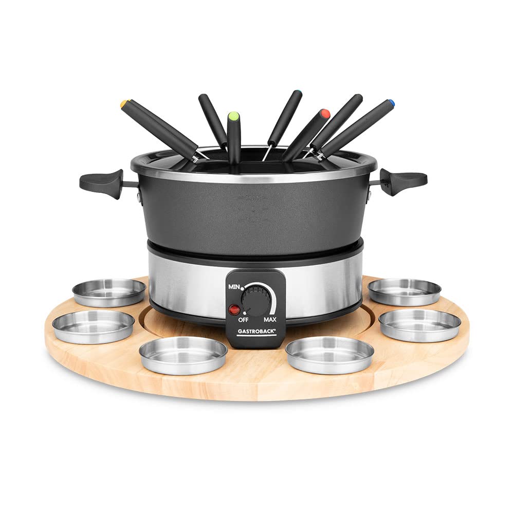 gastroback-42566-fondue-set-mit-drehteller-1-8-l-1000-watt-schwarz-silber image 7