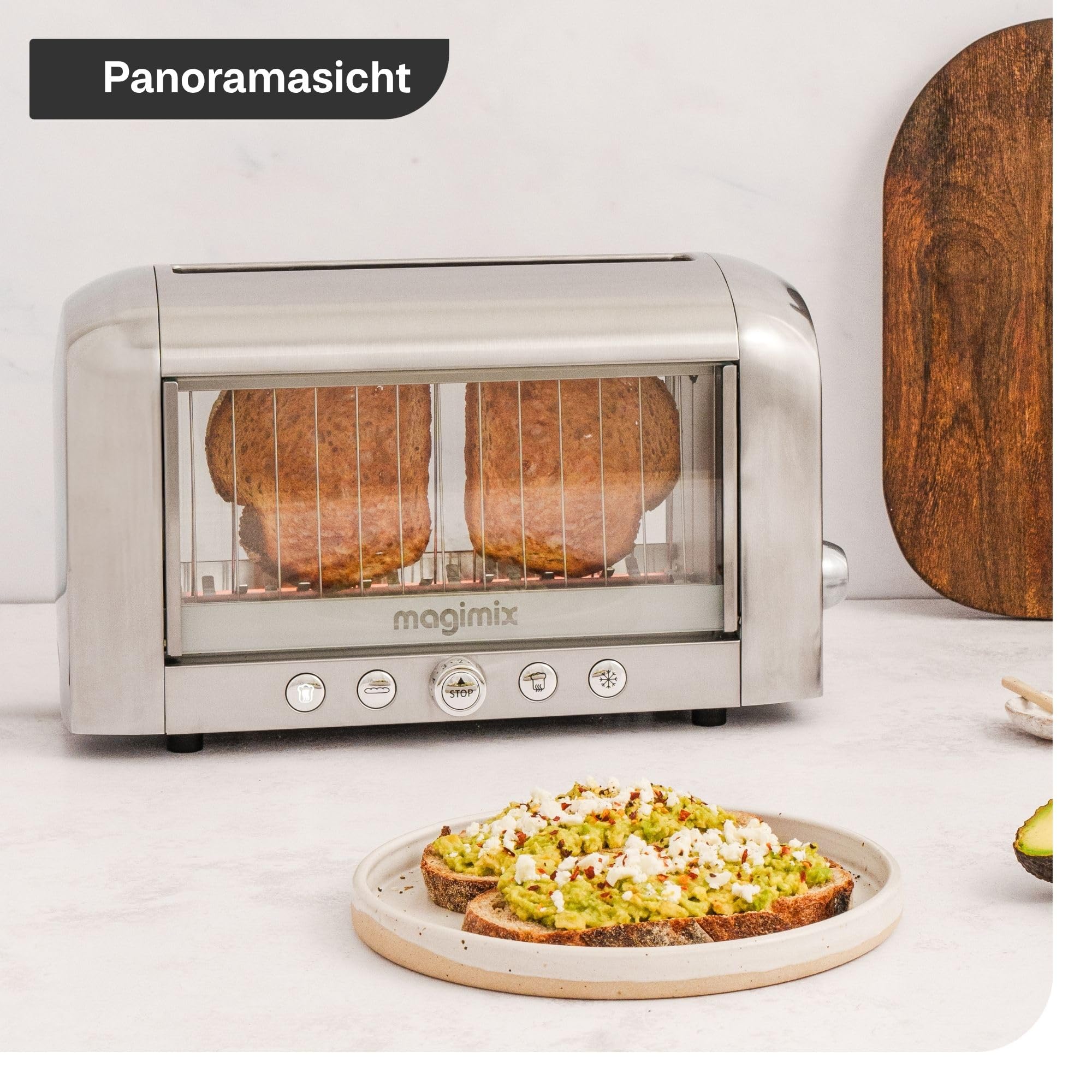 magimix-vision-design-toaster-mit-glasfenster-2-scheiben-1450w-schwarz-edelstahl image 2