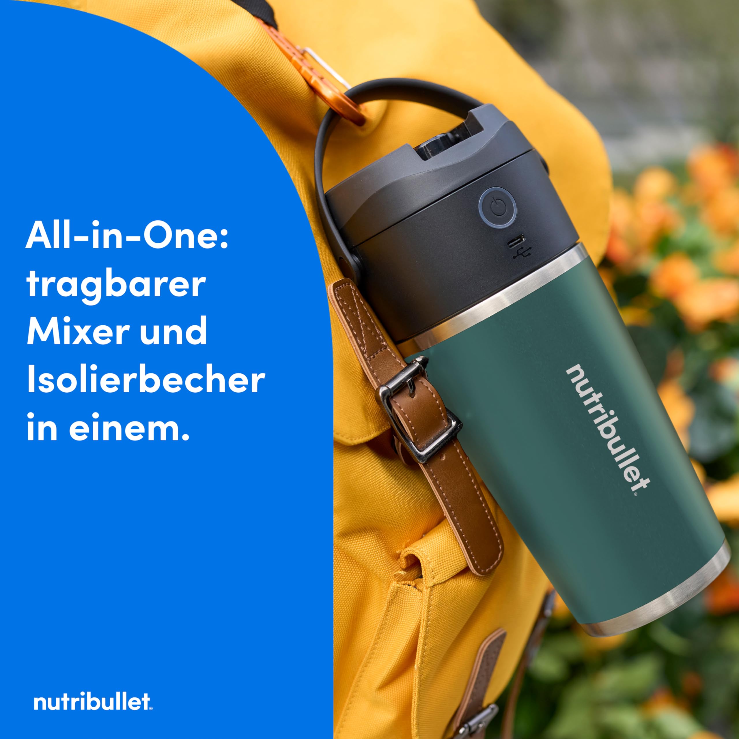 nutribullet-flip-nbp016euc-tragbarer-mixer-to-go-590-ml-edelstahl-usb-c-eucalypt image 2