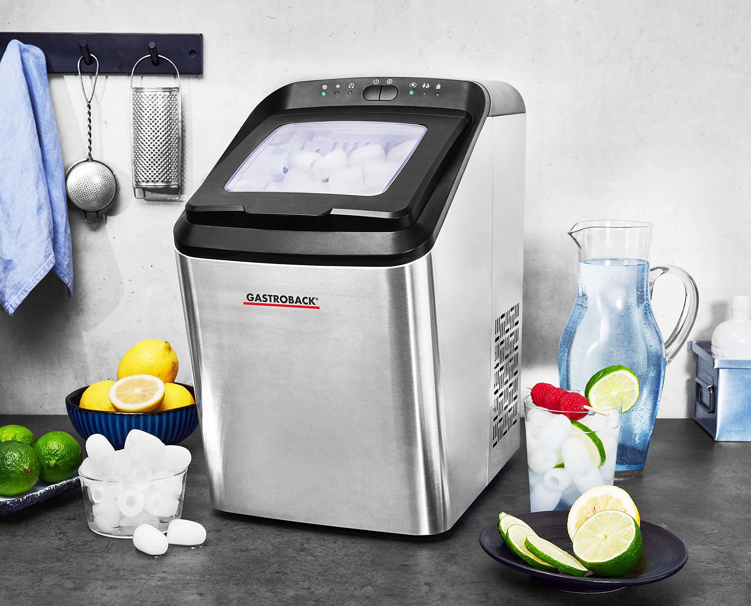 gastroback-41143-bartender-pro-eisw-rfelbereiter-schwarz-silber-15-kg-tag image 2