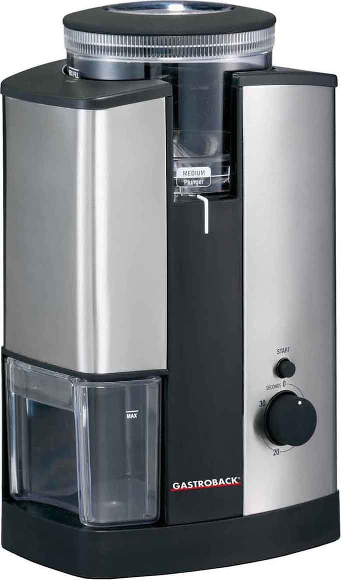 gastroback-design-kaffeem-hle-advanced-kegelmahlwerk-silber-schwarz image 1