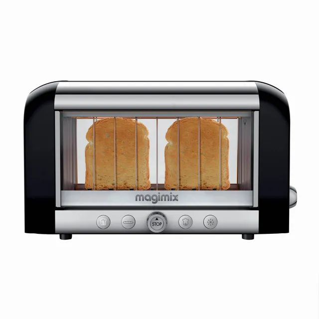 magimix-vision-design-toaster-mit-glasfenster-2-scheiben-1450w-schwarz-edelstahl image 1