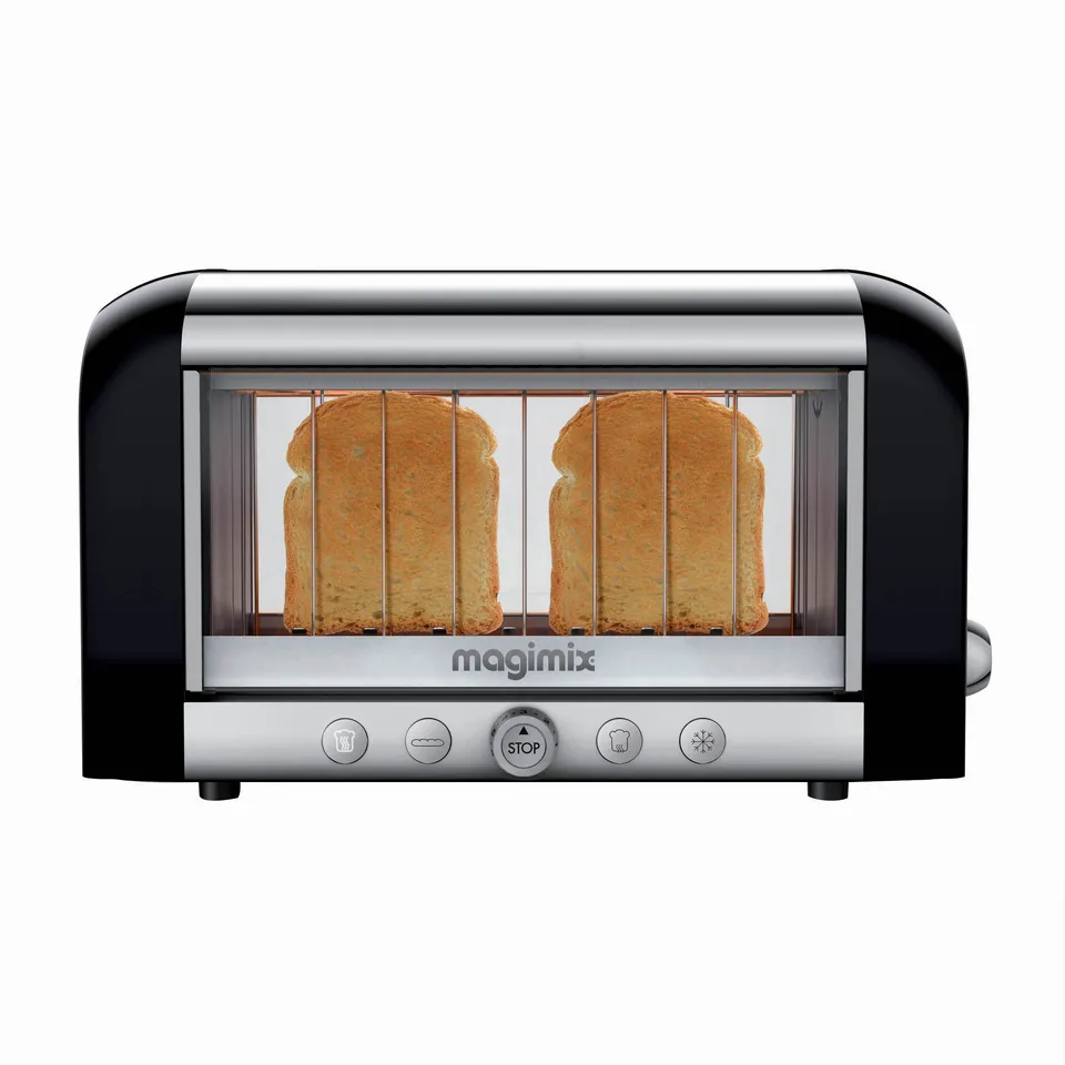 magimix-vision-design-toaster-mit-glasfenster-2-scheiben-1450w-schwarz-edelstahl image 1