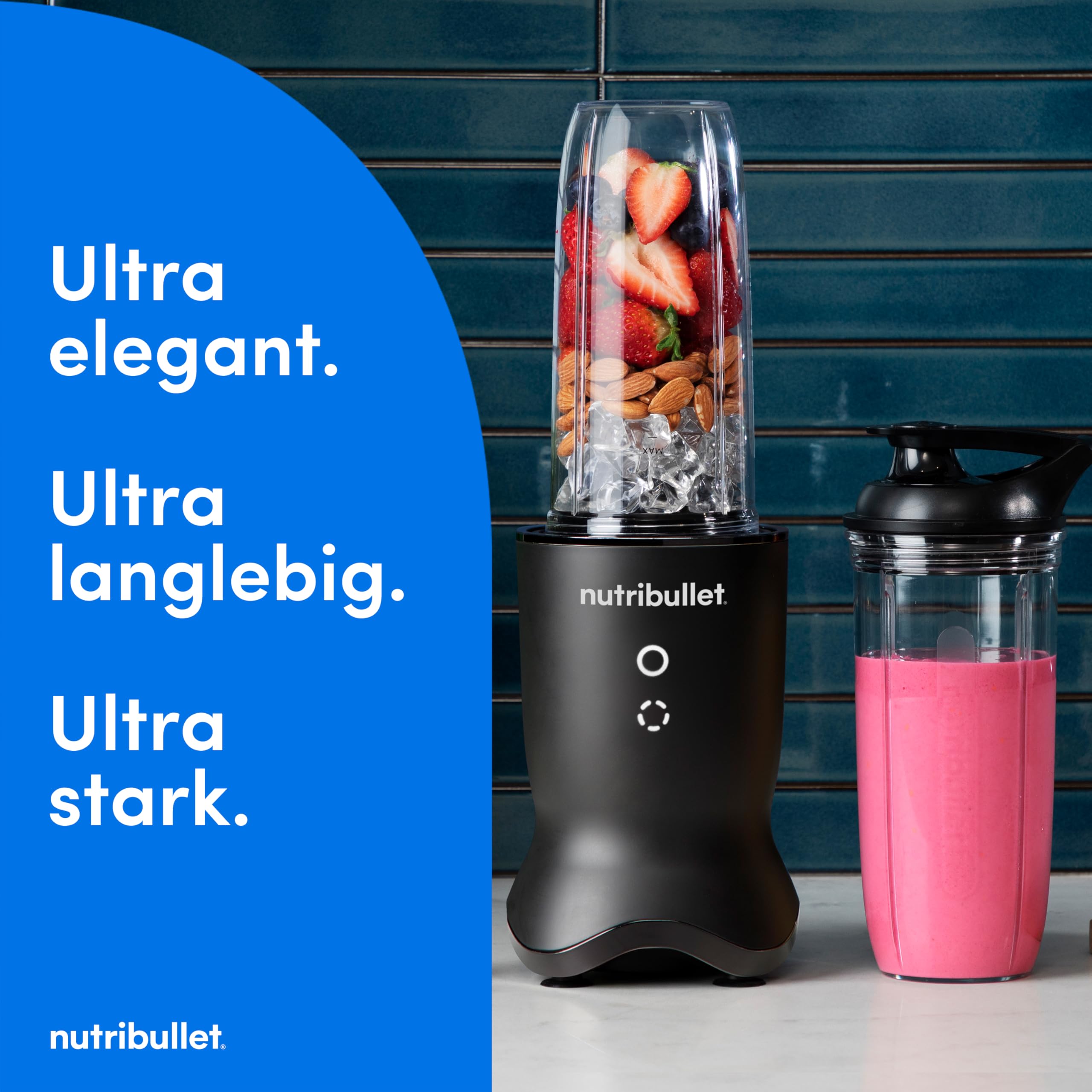 nutribullet-ultra-nb1206mb-smoothie-mixer-1200w-mit-900-ml-und-700-ml-tritan-bec image 2