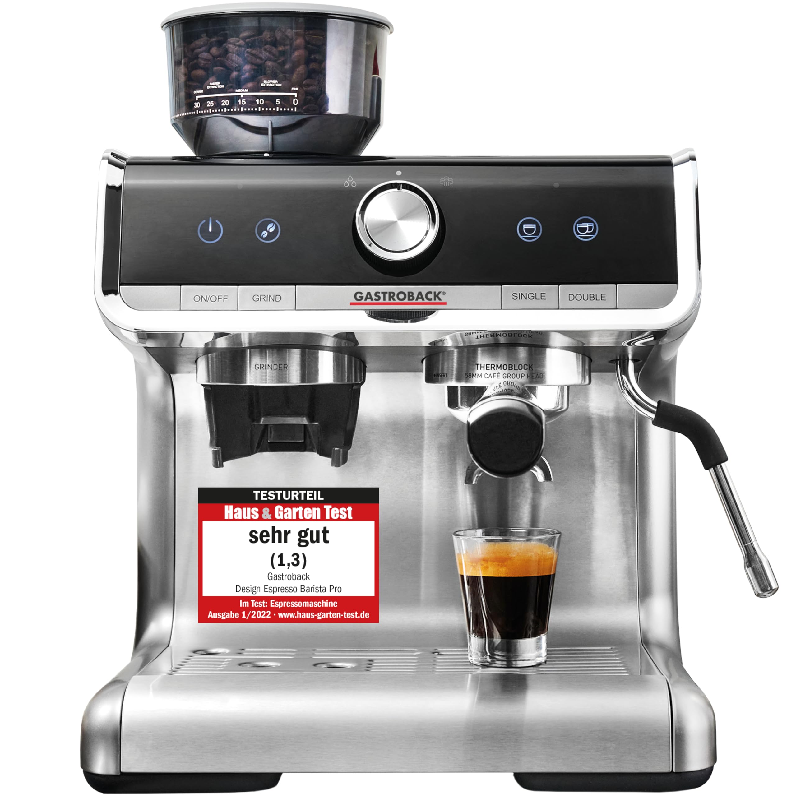 gastroback-42616-design-espresso-barista-pro-siebtr-germaschine-mit-mahlwerk image 1