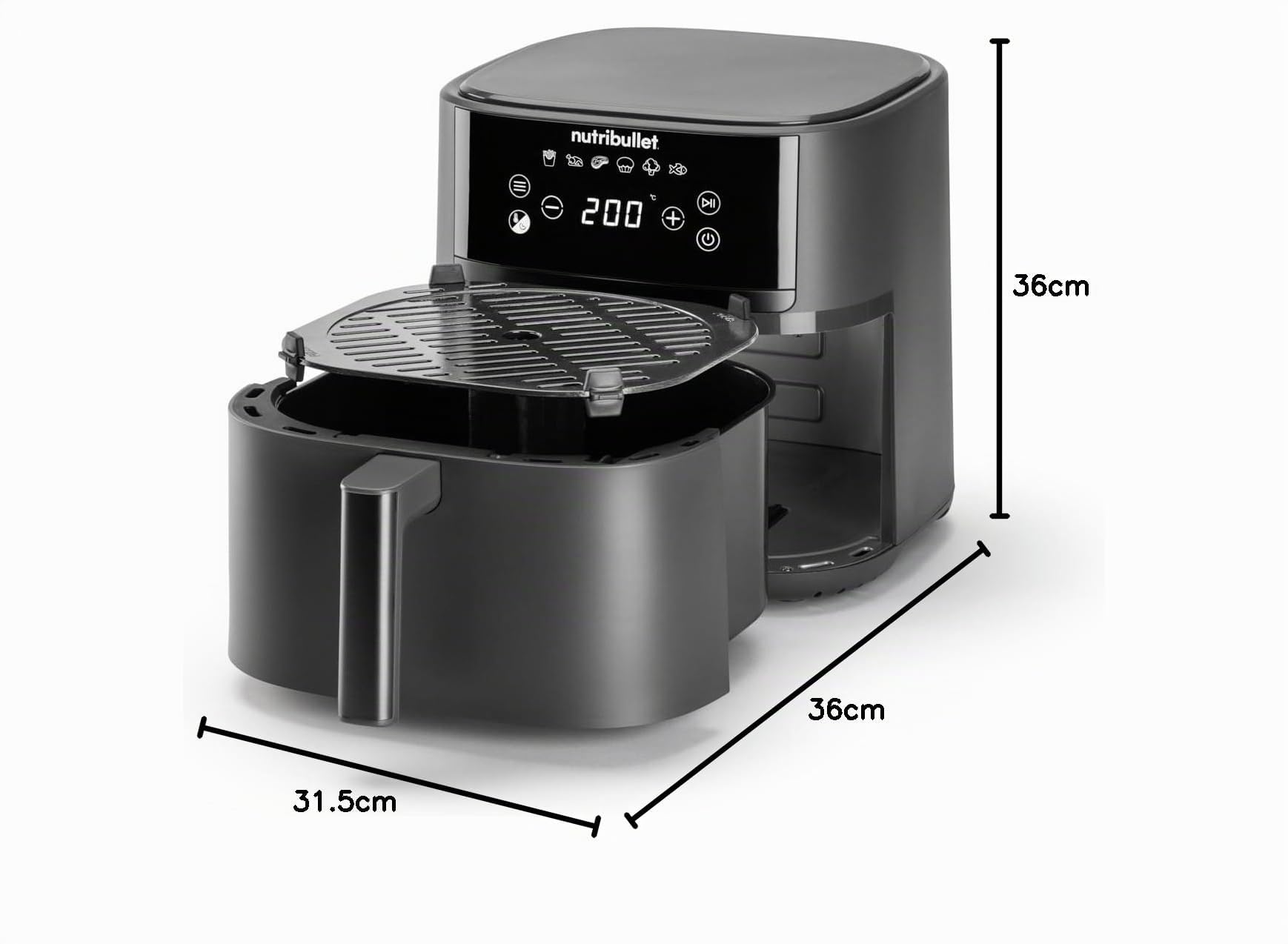 nutribullet-crisplite-nba0611dg-hei-luftfritteuse-6l-1700w-mattschwarz image 7